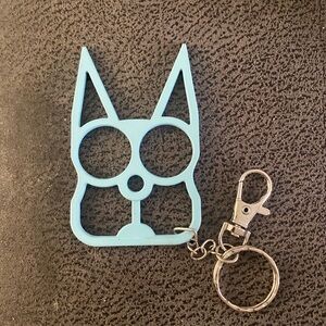 Sky blue cat keychain